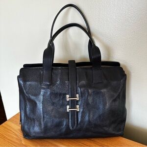 Foley + Corinna Large Black Leather Bag